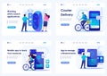 Set 2D Flat concepts Mobile apps for different groups of people and goals. For Landing page concepts and web design