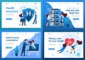 Set 2D Flat concepts work of doctors for the preservation and promotion of health. For Landing page concepts and web design