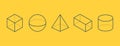 set of 3d geometric basic shapes icon