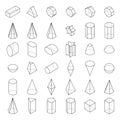 Set of 3D geometric shapes. Royalty Free Stock Photo