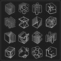 Set of 3D geometric shapes cube designs Royalty Free Stock Photo