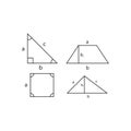 Set of 3D geometric shapes. Isometric views. The science of geometry and math. Linear objects isolated on white