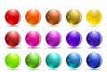 Set of 3d glass button. Glossy icons for web Royalty Free Stock Photo