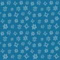 Set of 3D hand drawn snowflakes. Christmas seamless pattern. Vector illustration.