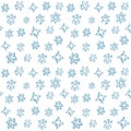 Set of 3D hand drawn snowflakes. Christmas seamless pattern. Vector illustration.