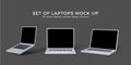 Set of 3D laptop mock up Royalty Free Stock Photo