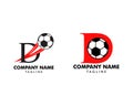 Set of D letter logo, football ball logo design