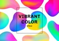 Set of 3D liquid or fluid shapes gradient elements vibrant color background Royalty Free Stock Photo