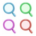 Set of 3d Magnifying glasses. Search icons. Vector Royalty Free Stock Photo