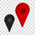 Set of 3d map pin location icons markers vector illustration