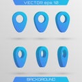 Set of 3D map pointers. Royalty Free Stock Photo