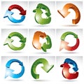 Set of 3d mesh trendy update icons on white background,