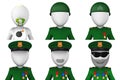 Set of 3d military avatars