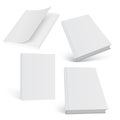 Set of 3d mock up open and closed books on white background. Vector