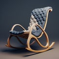 Organic Rocking Chair With Blue Cover - 3d Model In Cinema4d