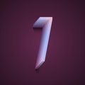 set of 3d numbers on dark purple background, 3d rendering, seven