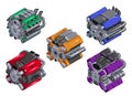 Set of 3D racing engines