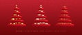 Set of 3D realistic plastic Christmas trees. Merry Christmas and Happy new Year greeting card. Royalty Free Stock Photo
