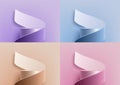 Set of 3D realistic purple, blue, yellow, pink colors cylinder podium stand Royalty Free Stock Photo