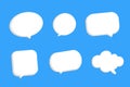 Set of 3D speech bubble icons. Realistic 3D chat, talk, messenger, communication, dialogue bubbles icon set. Vector cloud, square