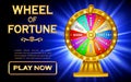 Set of 3D spinning wheels or roulette fortune in flat icon concept.