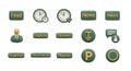 Set of 3d user interface buttons and navigation elements for modern application design Royalty Free Stock Photo