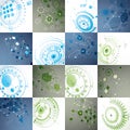 Set of 3d vector abstract backgrounds created in Bauhaus retro s Royalty Free Stock Photo