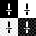 Set Dagger icon isolated on black and white, transparent background. Knife icon. Sword with sharp blade. Vector Royalty Free Stock Photo