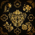 Set of damask ornaments. Royalty Free Stock Photo