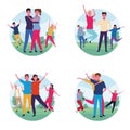 Set of dancing people avatar Royalty Free Stock Photo