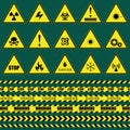 A set of danger icons.Danger Signs.Vector Illustration Royalty Free Stock Photo