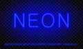 Set of dark blue neon font Royalty Free Stock Photo