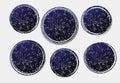 Set of dark blue templates for rubber stamps in grunge style. Royalty Free Stock Photo