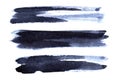 Set of dark bluish brush strokes