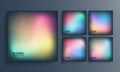 Set of dark blurred multicolored backgrounds with soft color gradients. Color graphic templates collection.