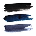 Set of dark brush strokes Royalty Free Stock Photo