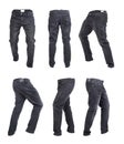 Set of dark empty denim pants Royalty Free Stock Photo