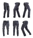 Set of dark empty denim pants Royalty Free Stock Photo