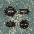 Set Dark of Hipster Labels with Frames. Authentic Retro Vector Tags Design. Minimalistic Craft Beer Badges