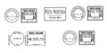 Set of dark italian postmarks Royalty Free Stock Photo