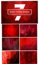 7 set of dark red polygonal background Royalty Free Stock Photo