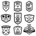 Set of darts club label templates. Design element for logo, label, sign, poster, t shirt.
