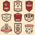 Set of darts club label templates. Design element for logo, label, sign, poster, t shirt.