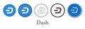 Set of dash crypto currency icons