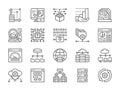 Set of Data Analysis Line Icons. Hosting, Program Algorithm, Database and more. Royalty Free Stock Photo