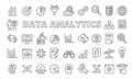 Set of Data analytics icons in line design .Data visualization, Charts, Analytics dashboard, Big data, Statist. Data