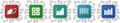 Set of data, graph, barcode, exchange and diagram icons for webdesign and mobile applications, cpu, chip concept vector Royalty Free Stock Photo