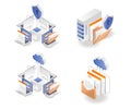 A set of data network and computer security icons Royalty Free Stock Photo