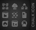 Set Data stream, Broken file, Social network, File document, Cloud technology data transfer, Browser files, and Royalty Free Stock Photo