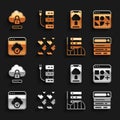 Set Data stream, Different files, Search engine, Server, Data, Web Hosting, Cloud technology data transfer, computing Royalty Free Stock Photo